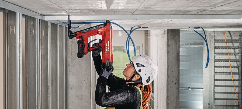 Akku-Bolzensetzgerät BX 4-22 Nuron Akku-Setzgerät für die Befestigung von Trockenbauschienen und leichten Materialien an Beton, Stahl und Mauerwerk Anwendungen 1