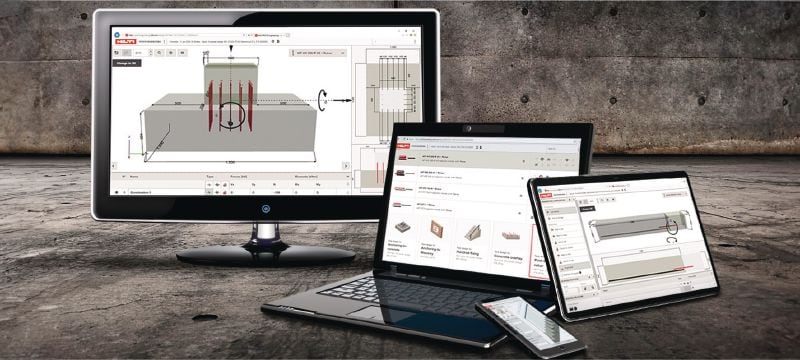 PROFIS Engineering Suite Software für die Tragwerksplanung Software für die Bemessung von Dübeln im Hochbau mit Normen und Zulassungen, Berechnungen nach der komponentenbasierten Finite-Elemente-Methode und einer Vielzahl von Befestigungsmethoden Anwendungen 1